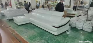 【大厂仿真皮沙发】实木框架，高回弹海绵45密度。全新包装，质量非常好，3.6米右贵妃 - 石河子28生活网 shz.28life.com